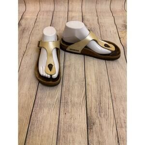 Gizeh Thong Birkenstock Light Gold Leather Sandals Size 39